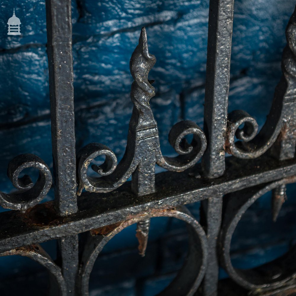 Pair of 19th C Wrought Iron Ornate Gates With Scroll Design