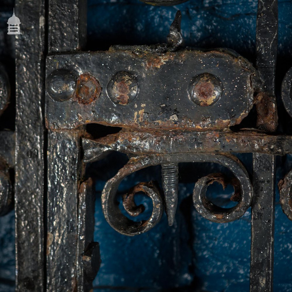 Pair of 19th C Wrought Iron Ornate Gates With Scroll Design