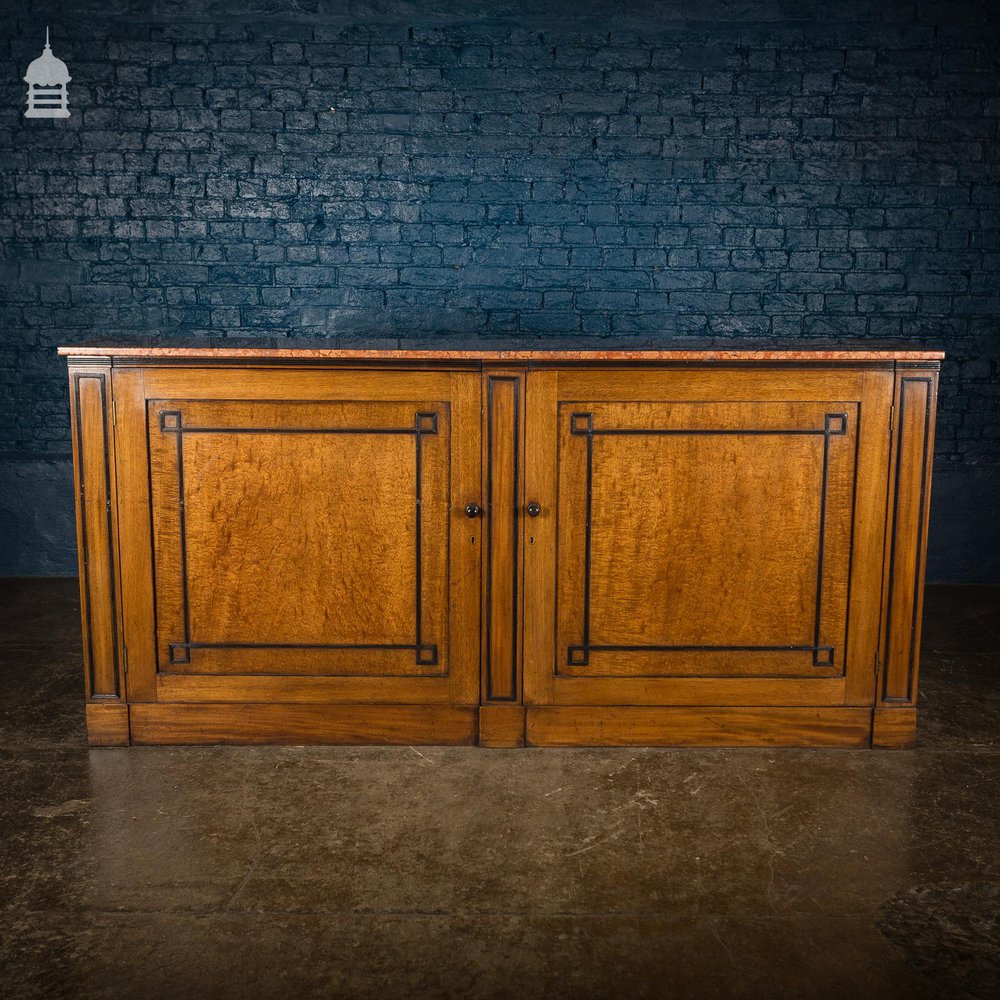 Regency Mahogany Bookcase with Marble Top