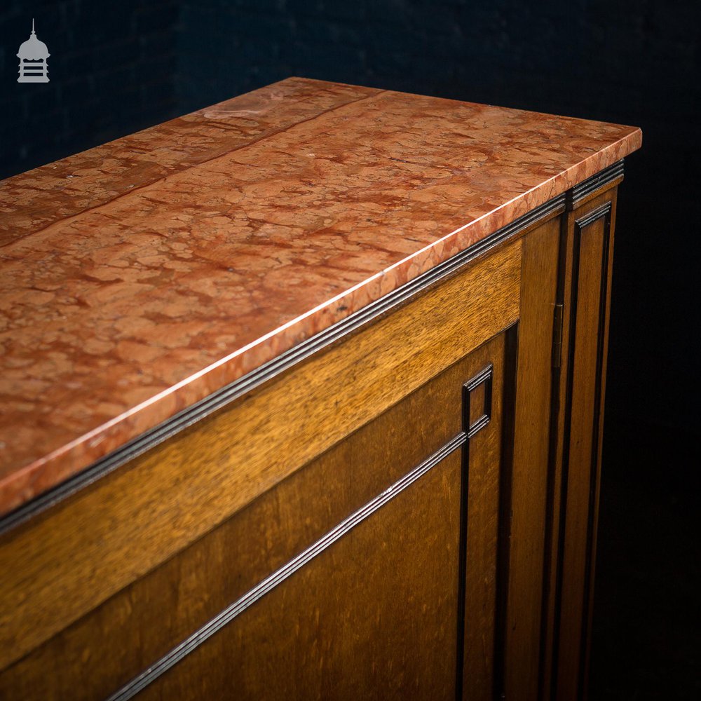 Regency Mahogany Bookcase with Marble Top