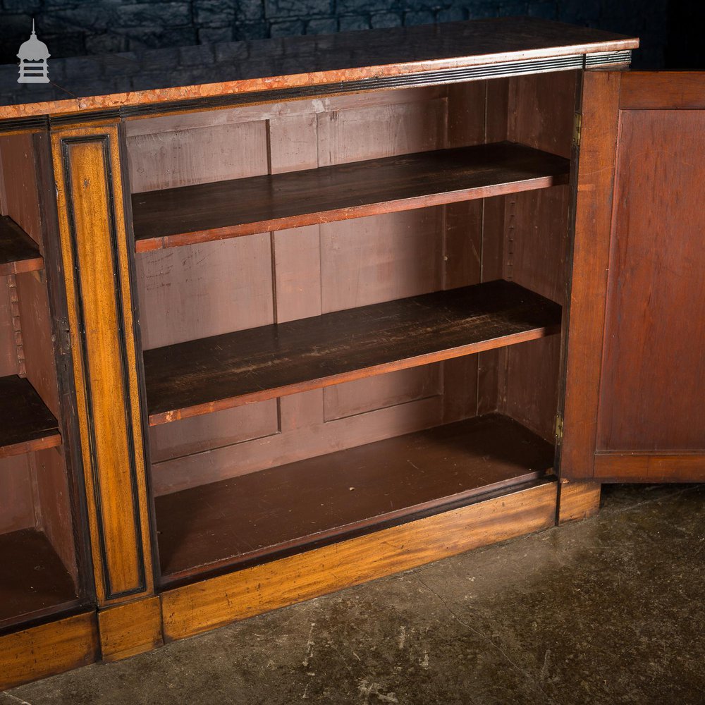 Regency Mahogany Bookcase with Marble Top