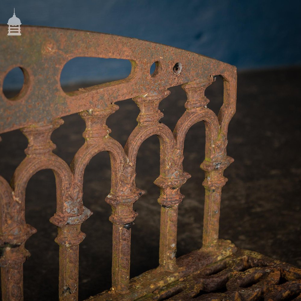 Pair of 19th C Ornate Cast Iron Gothic Cellar Grates