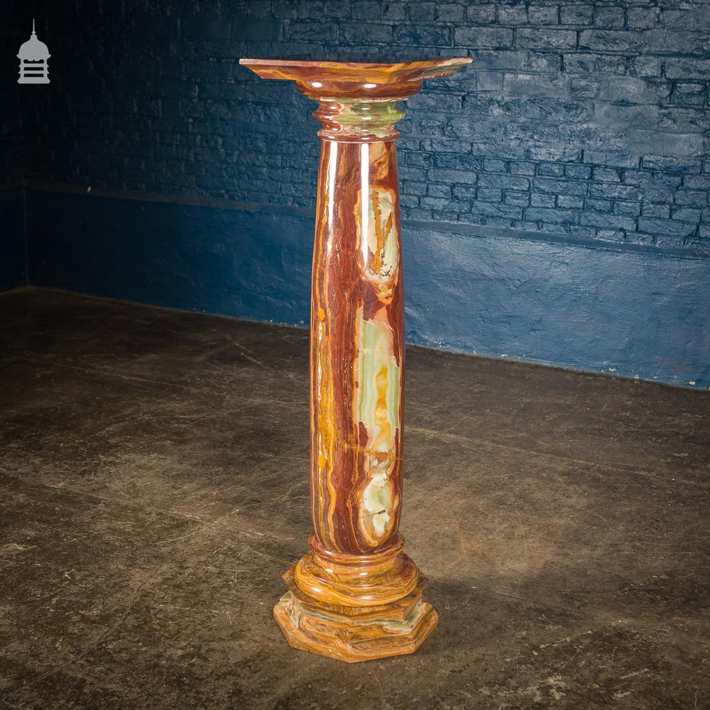 High Quality Red Onyx Biedermeier Style Pedestal Column 5 Pieces