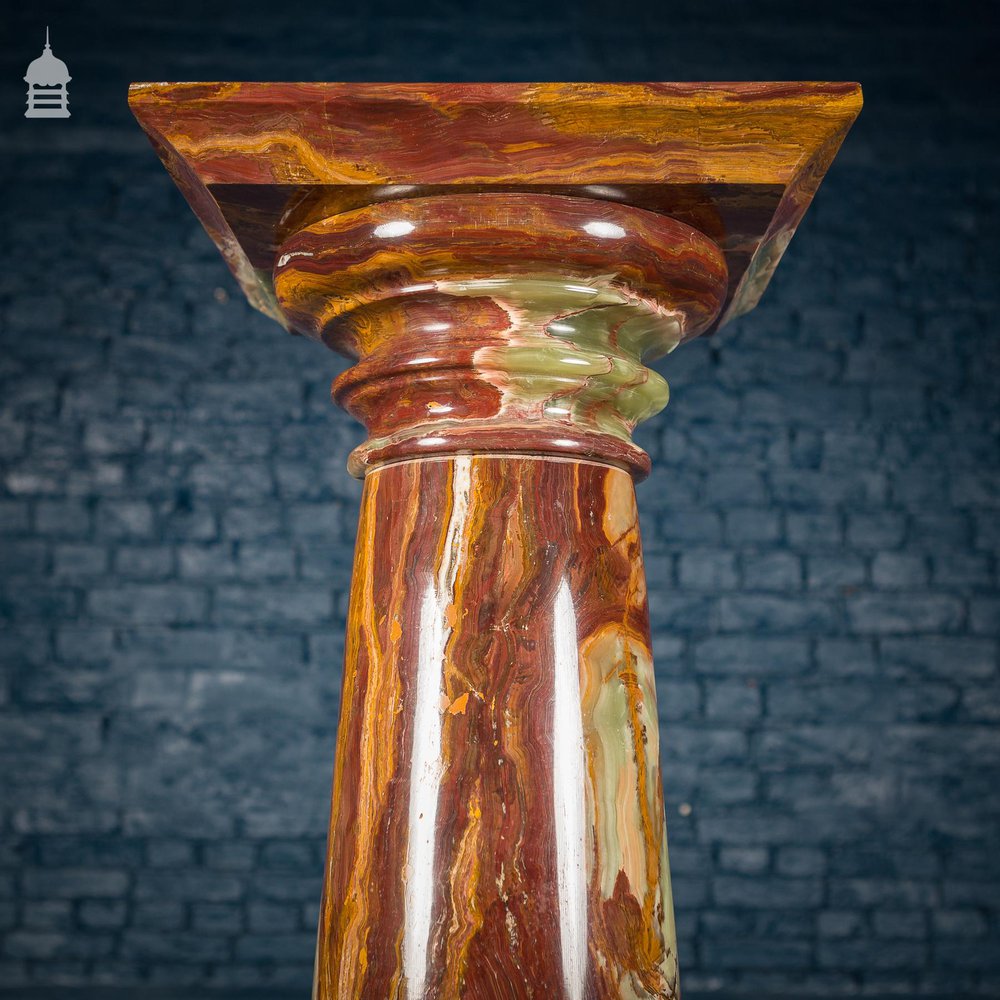 High Quality Red Onyx Biedermeier Style Pedestal Column 5 Pieces