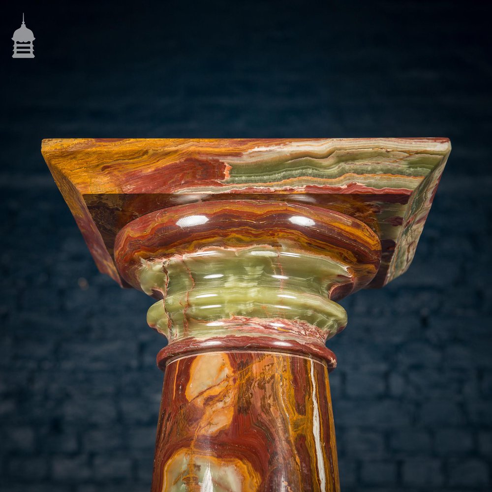 High Quality Red Onyx Biedermeier Style Pedestal Column 5 Pieces