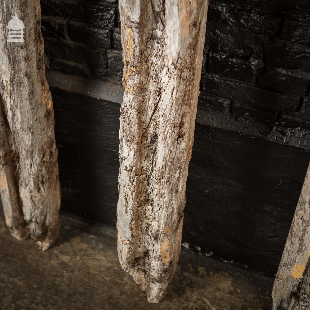 Set of Four 18th C Oak Stable Block Posts