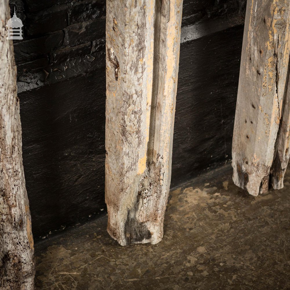 Set of Four 18th C Oak Stable Block Posts