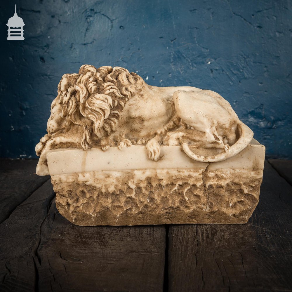 NR45721: Pair of Georgian Marble Chatsworth Lions