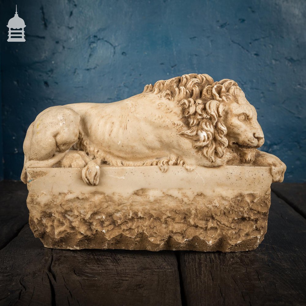 NR45721: Pair of Georgian Marble Chatsworth Lions