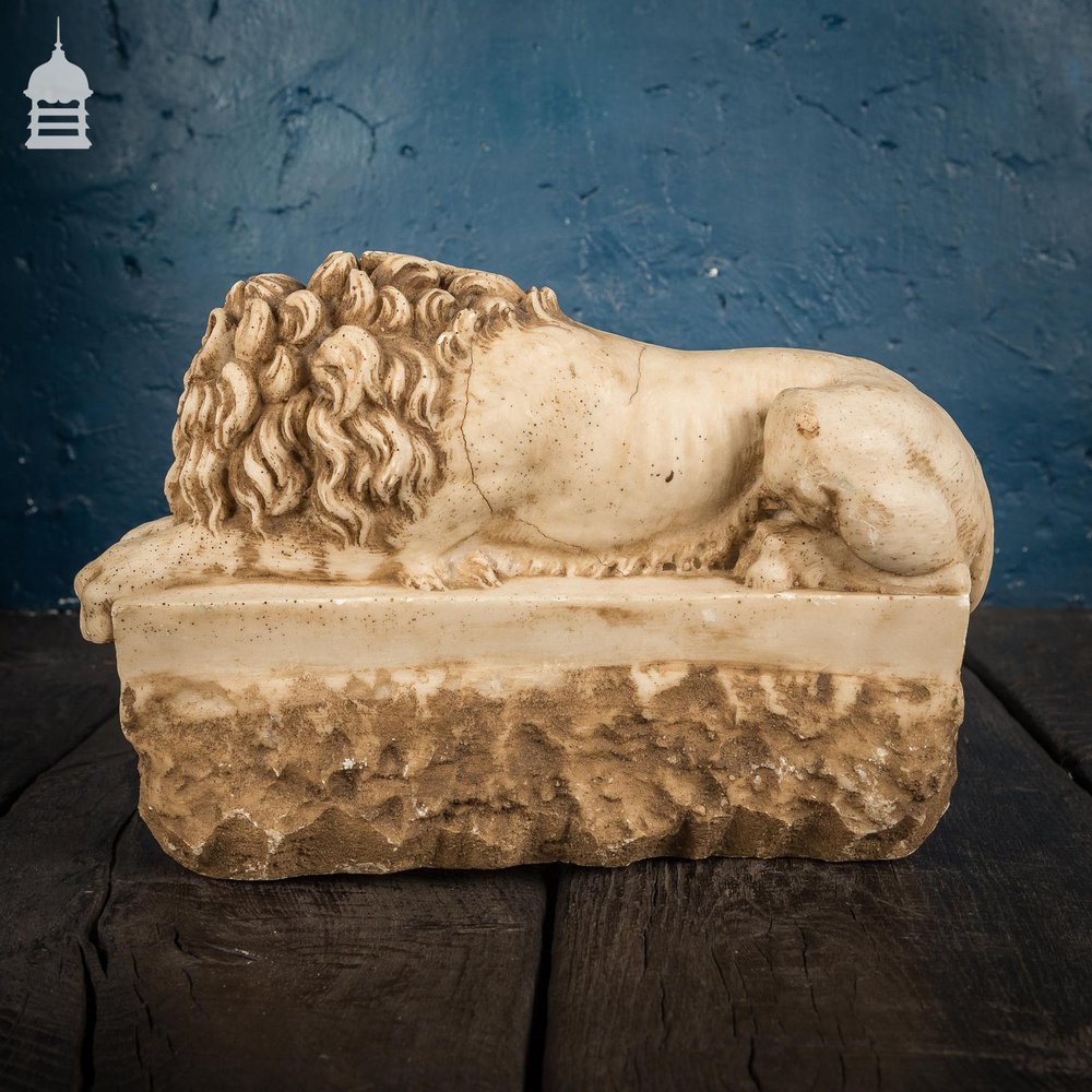 NR45721: Pair of Georgian Marble Chatsworth Lions