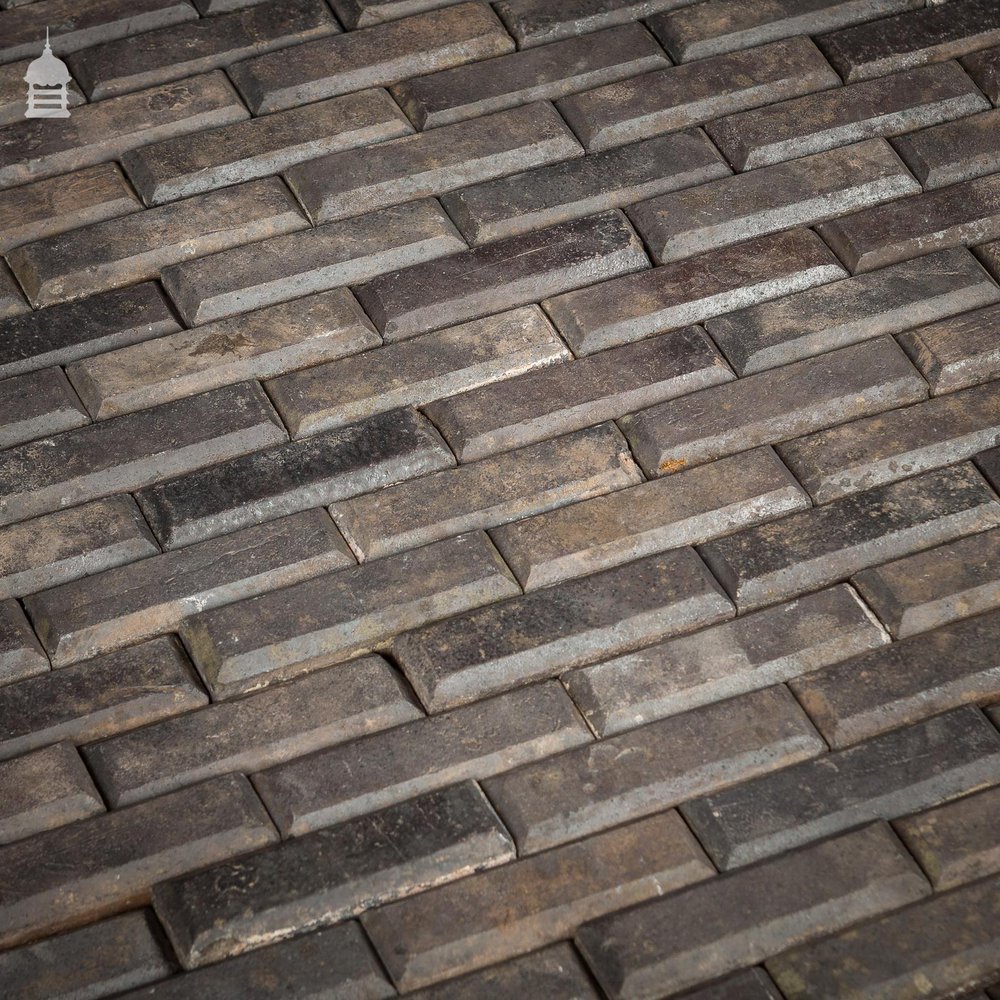 Batch of 580 Narrow Victorian Staffordshire Blue Clinker Pavers - 4 ½ Square Metres