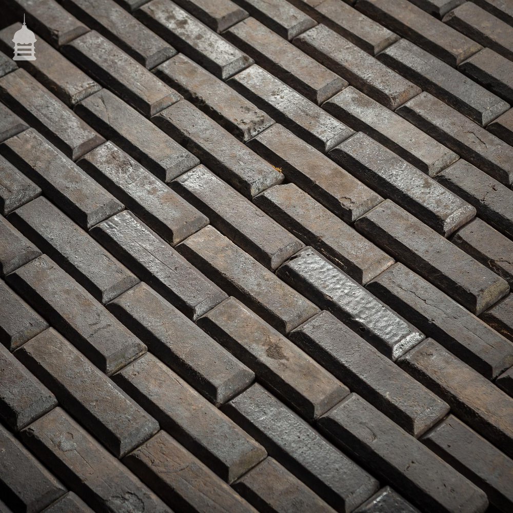 Batch of 580 Narrow Victorian Staffordshire Blue Clinker Pavers - 4 ½ Square Metres