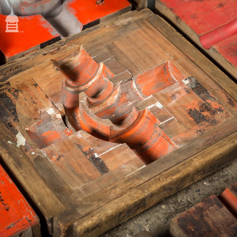 Collection of 28 Red and Black Industrial Foundry Factory Moulds