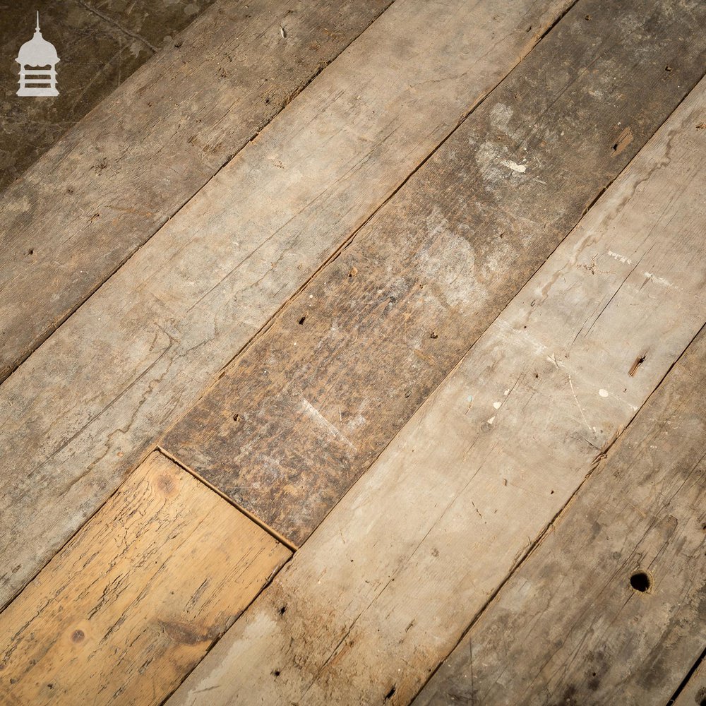 NR46321: Batch of 16 Square Meters of 19th C 6.5 Inch Wide Pine Floorboard