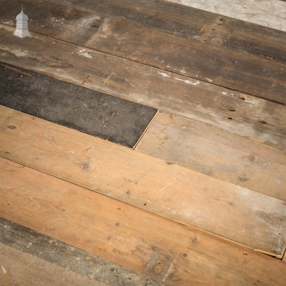 NR46521: Batch of 22 Square Metres of 6.5 Inch Wide 19th C Pine Floorboards