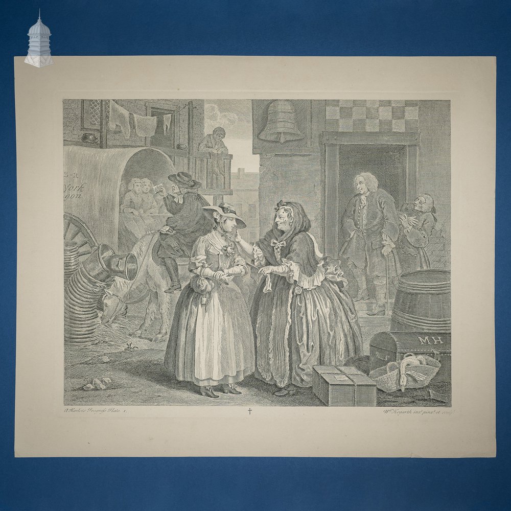 ‘A Harlots Progress’ Series of 6 Original 18th C Engravings by William Hogarth dated 1732