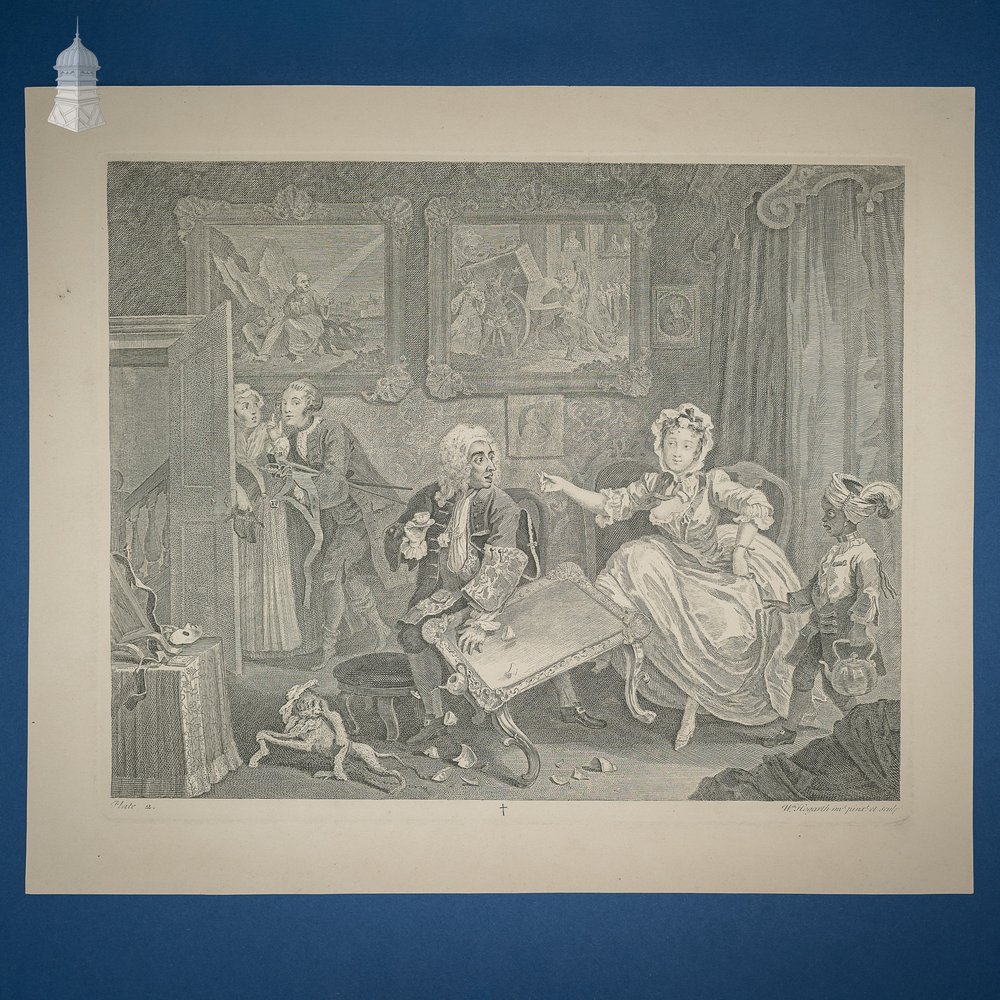 ‘A Harlots Progress’ Series of 6 Original 18th C Engravings by William Hogarth dated 1732