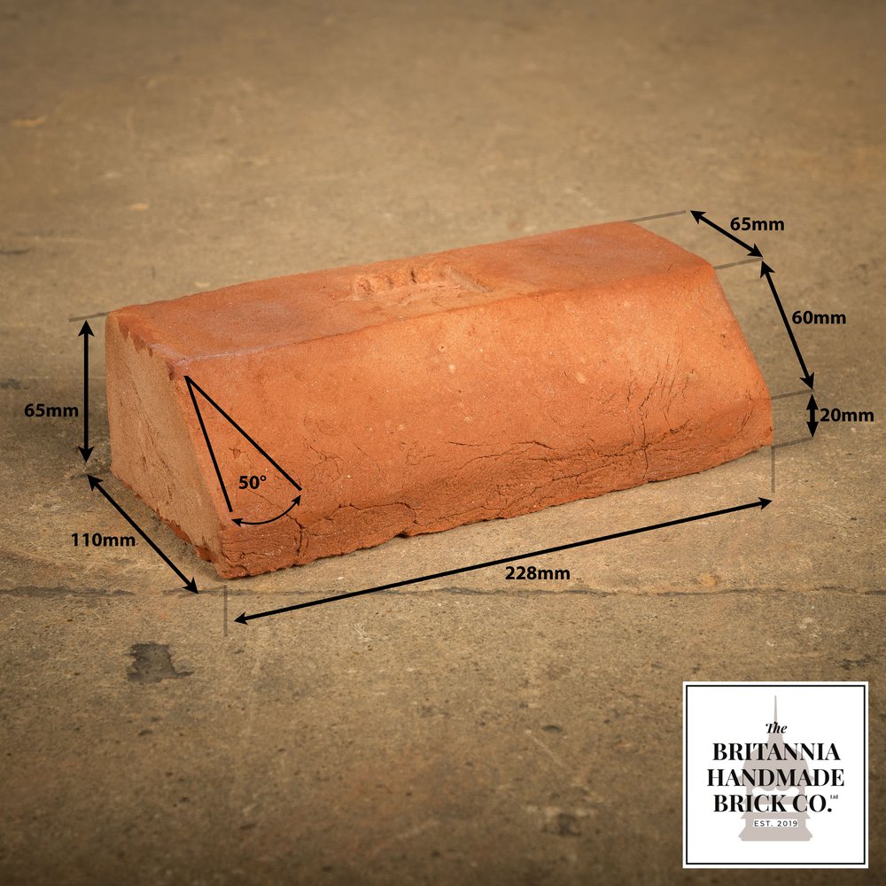 2 1/2" Plinth Stretcher Handmade Red Brick, Period Style Plinth Bricks