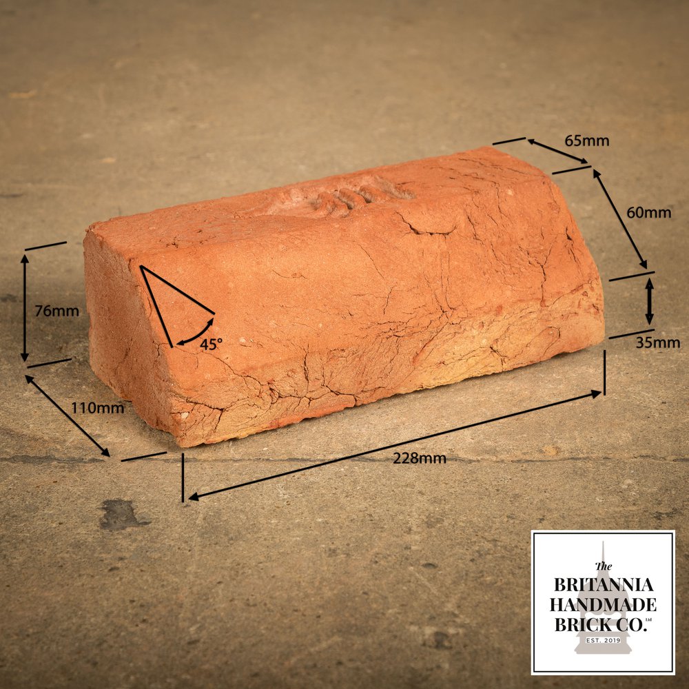 3" Plinth Stretcher Handmade Red Brick, Period Style Plinth Bricks