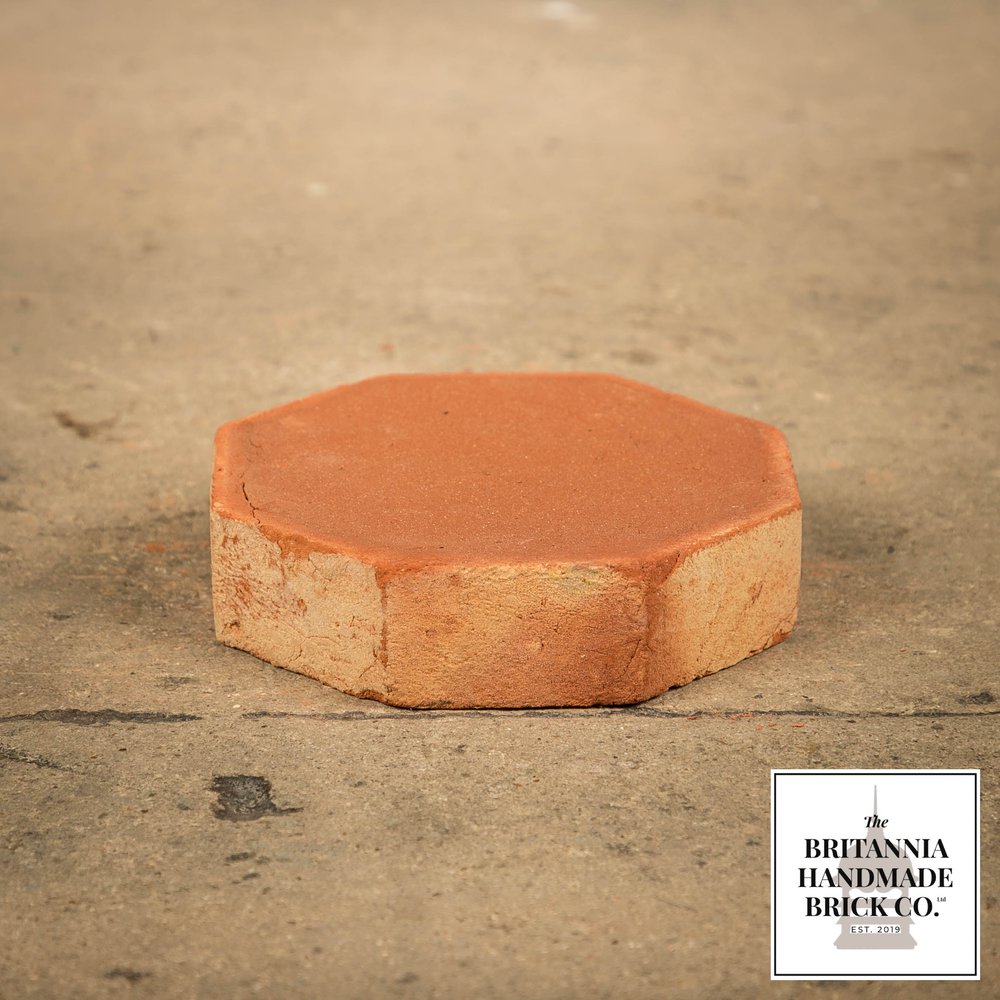 Octagonal Red Floor Brick, Handmade 6”