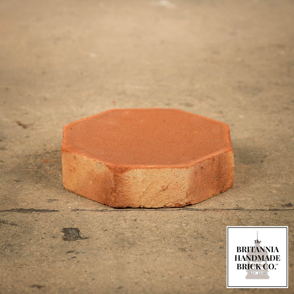 Octagonal Red Floor Brick, Handmade 6”