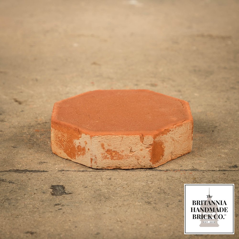 Octagonal Red Floor Brick, Handmade 6”