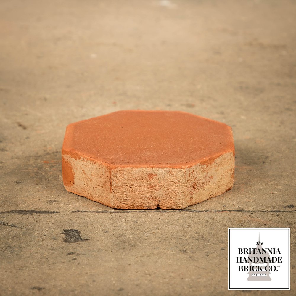 Octagonal Red Floor Brick, Handmade 6”