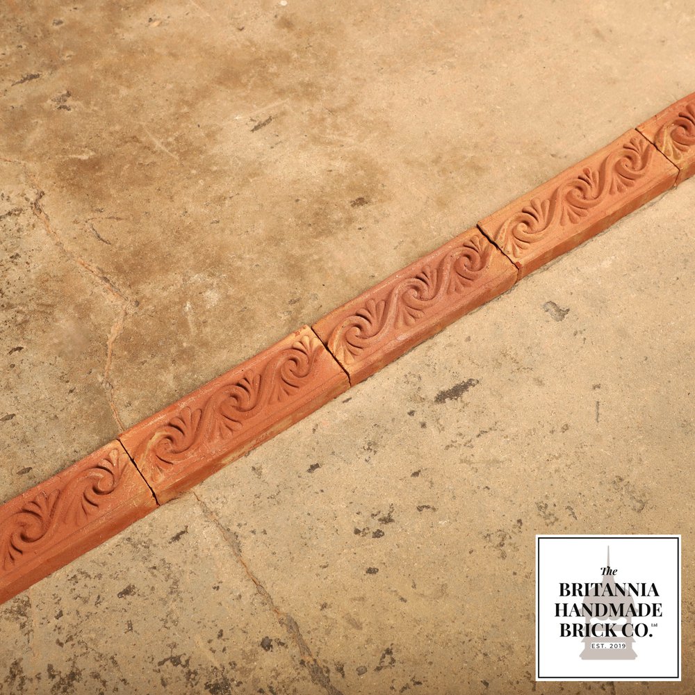 Art Nouveau Border String, Decorative Handmade Red Brick