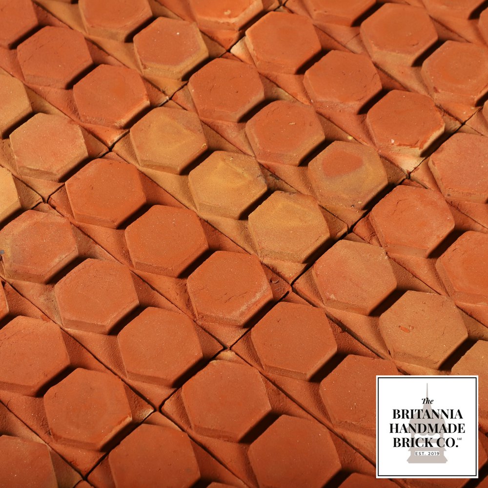 Hexagon Border String, Decorative Handmade Red Brick