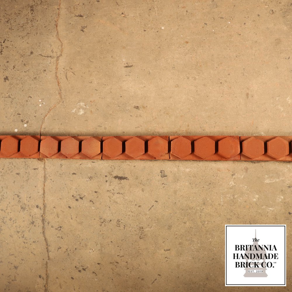 Hexagon Border String, Decorative Handmade Red Brick