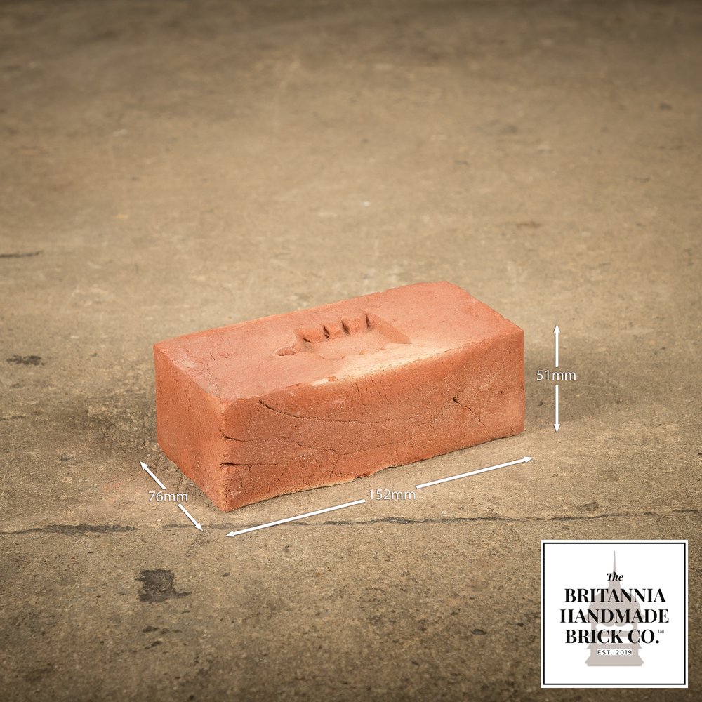 2" Handmade Red Brick, Period Style Small Fireplace Brick