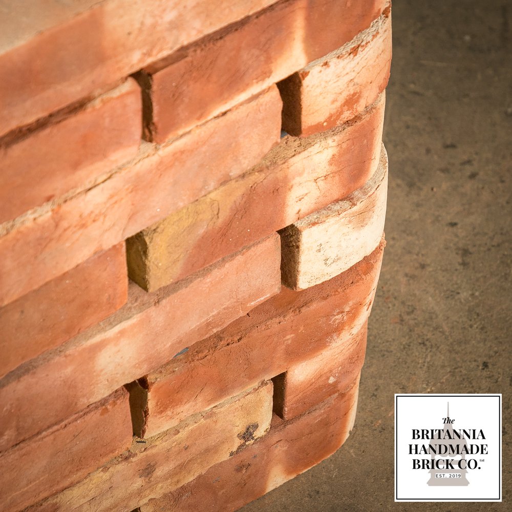 2 1/4” Single Bullnose, Handmade Period Style Red Brick