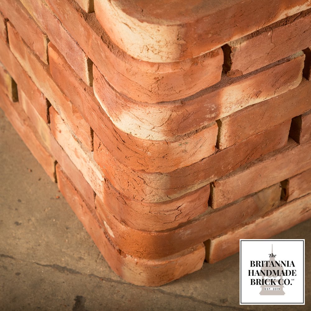 2 1/4” Single Bullnose, Handmade Period Style Red Brick