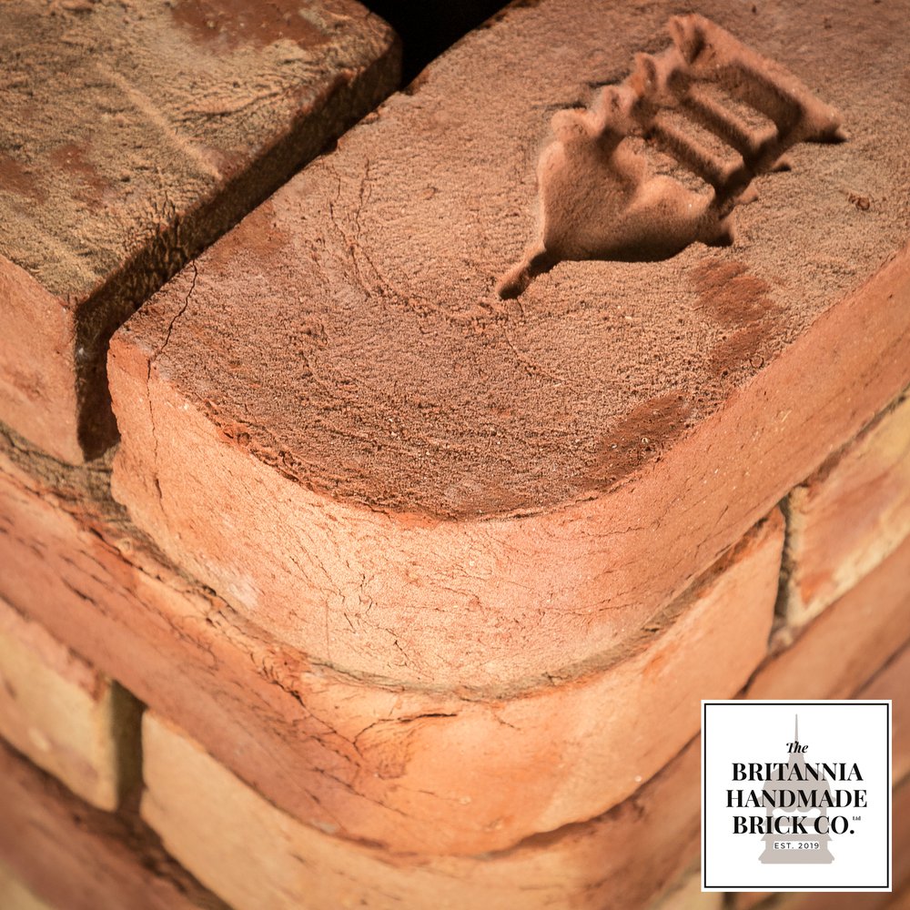 2 1/2” Single Bullnose, Handmade Period Style Red Brick