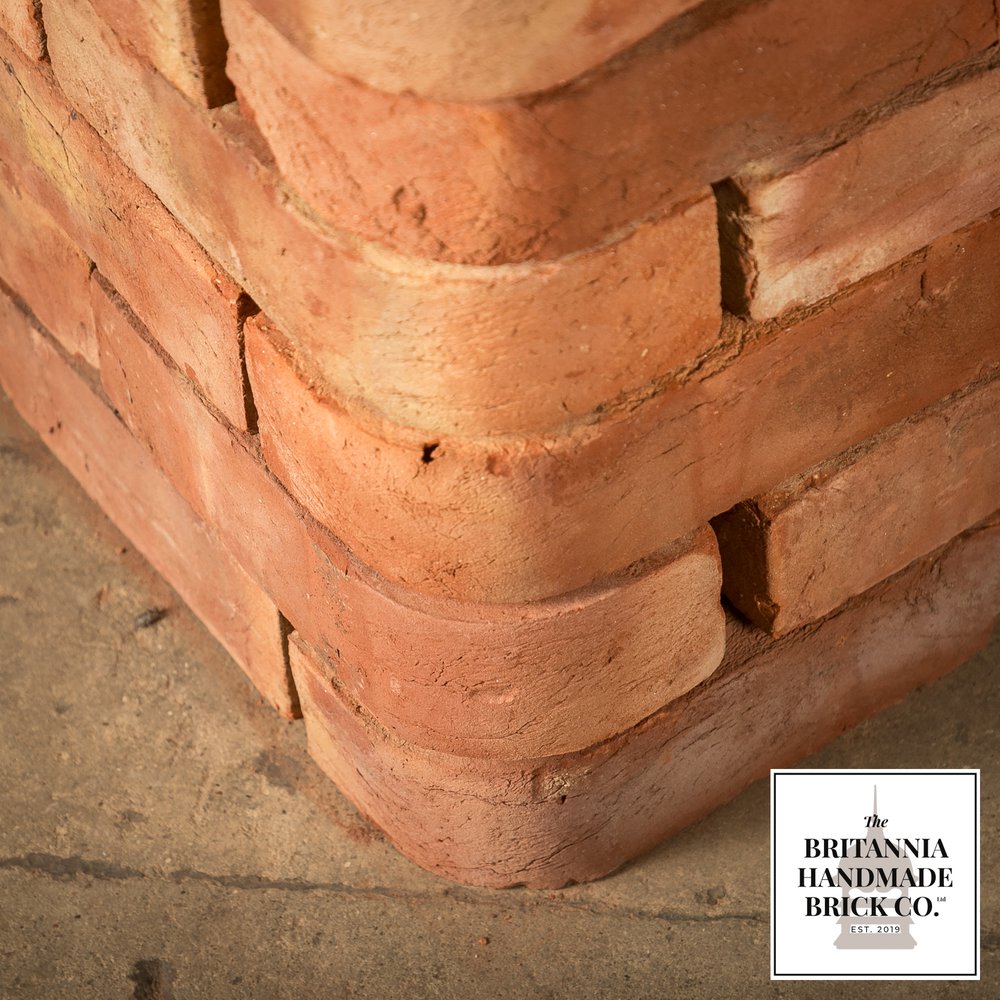 2 5/8” Single Bullnose, Handmade Period Style Red Brick