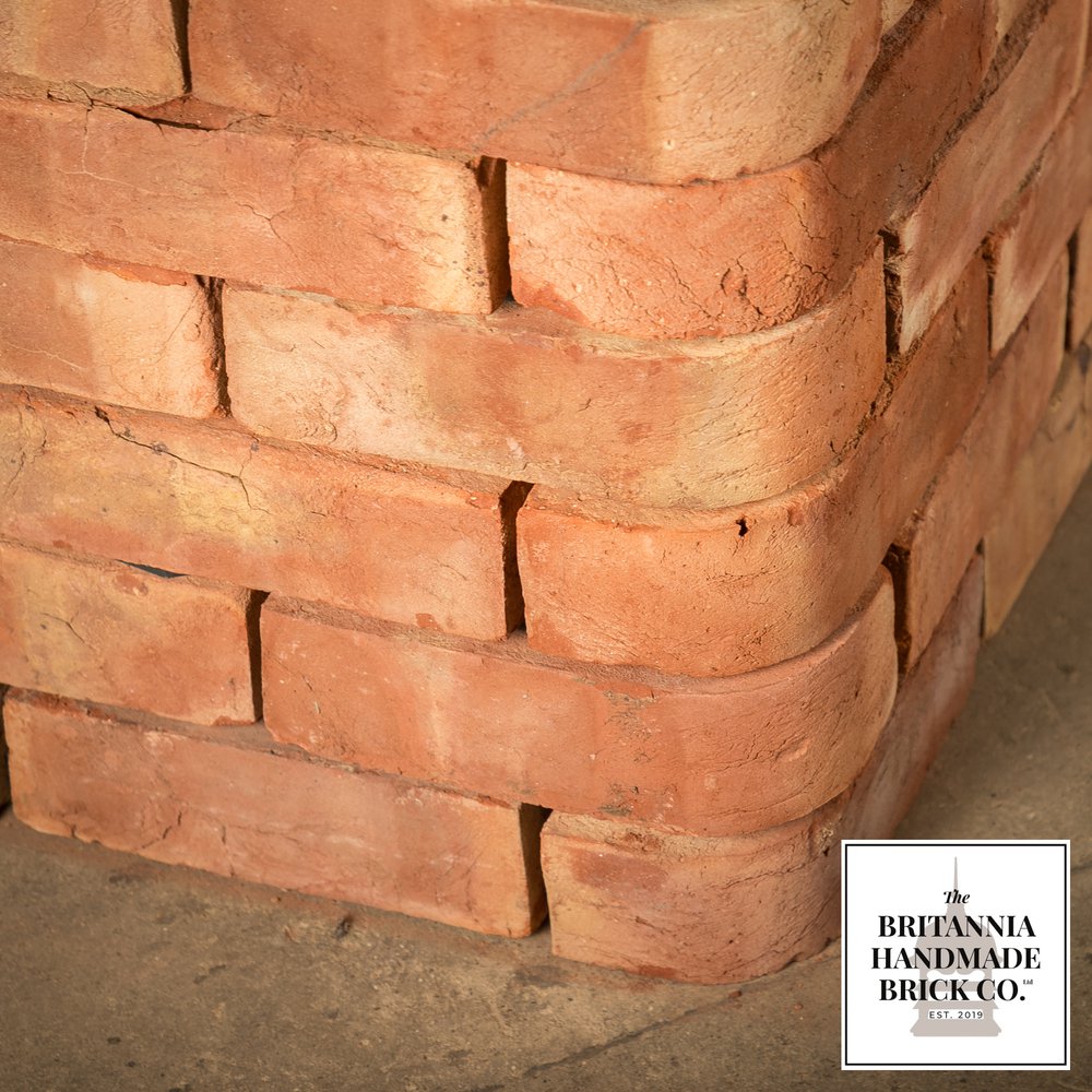 2 5/8” Single Bullnose, Handmade Period Style Red Brick