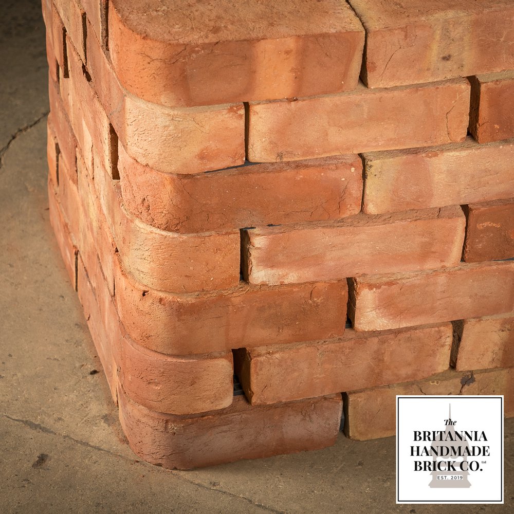 2 5/8” Single Bullnose, Handmade Period Style Red Brick