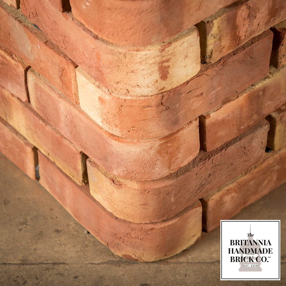 2 3/4” Single Bullnose, Handmade Period Style Red Brick