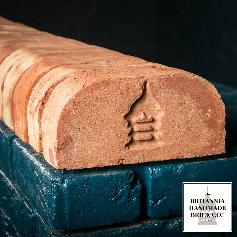 2 1/2” Double Bullnose, Handmade Period Style Red Brick