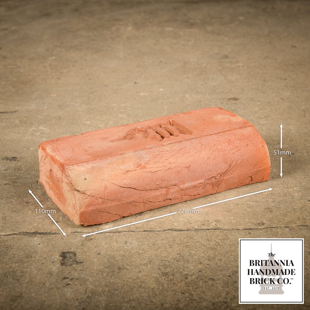 2” Bullnose Stretcher, Handmade Period Style Red Brick