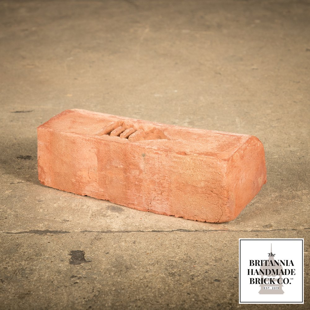 2 5/8” Bullnose Stretcher, Handmade Period Style Red Brick