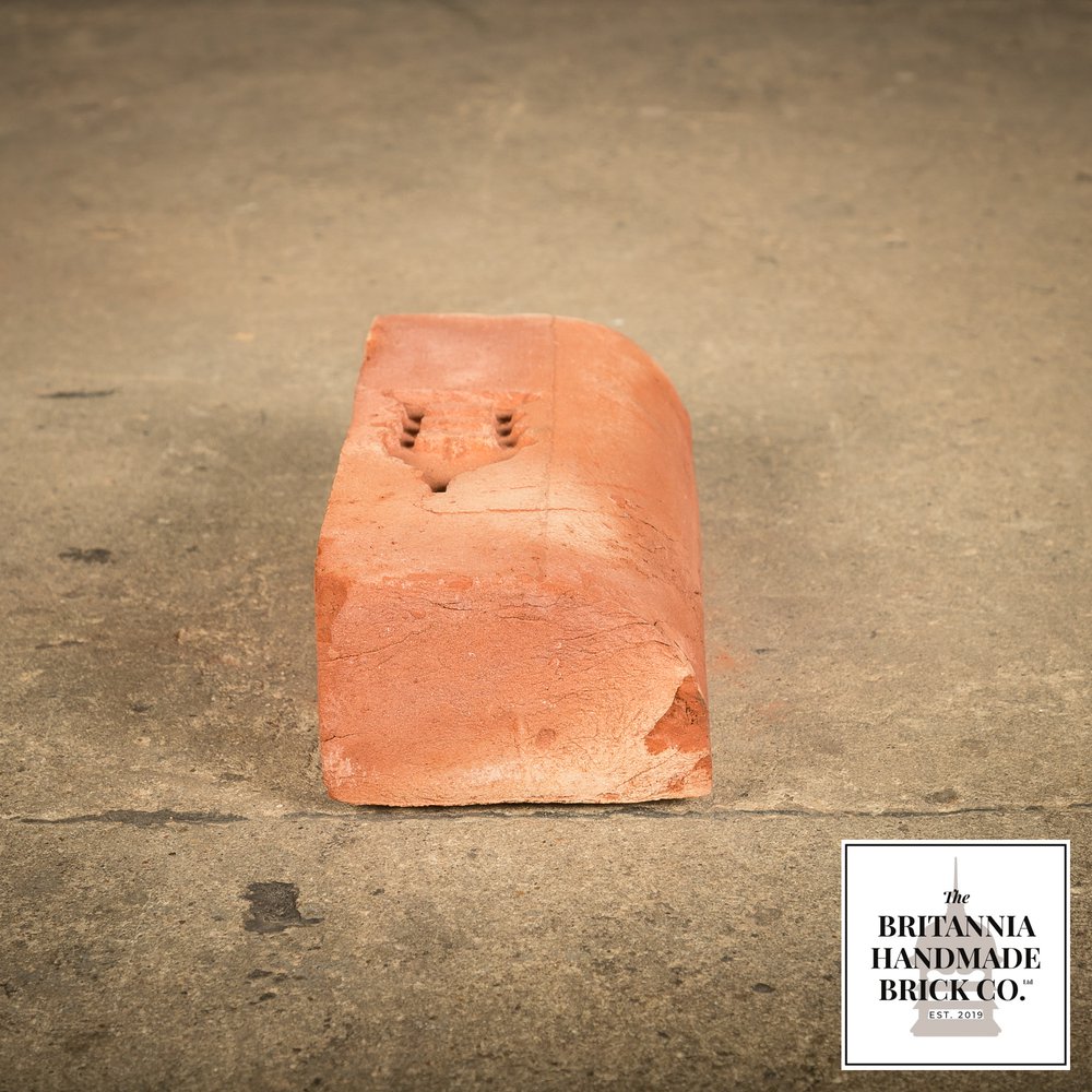 2 3/4” Bullnose Stretcher, Handmade Period Style Red Brick