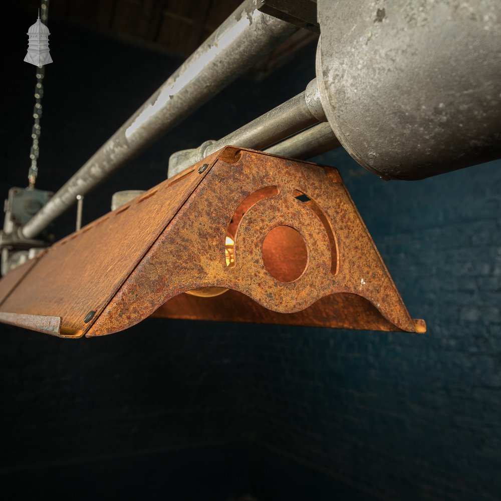 Hanging industrial light fixture repurposed G.E.C Explosion Proof Factory Lamp