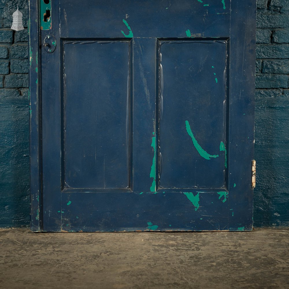 Half Glazed Door, Painted Pitch Pine Fitted with Wired Safety Glass