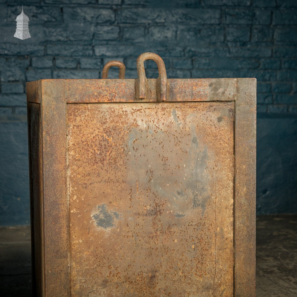 Workshop Bin Planters, Vintage Industrial Steel Parts Bins, Pair