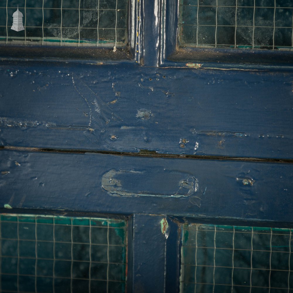 Half Glazed Door, Painted Pitch Pine Fitted with Wired Safety Glass