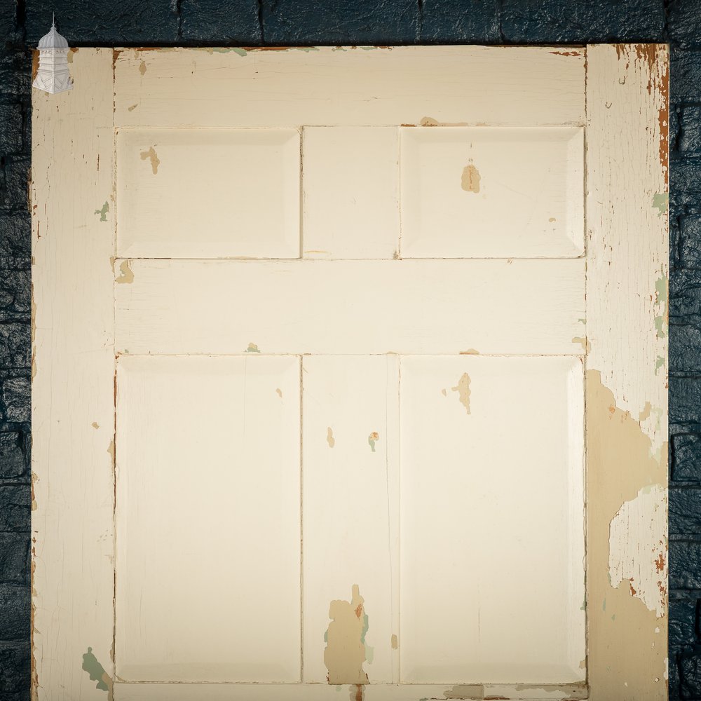 Six Panel Door, Green and White Distressed Paint