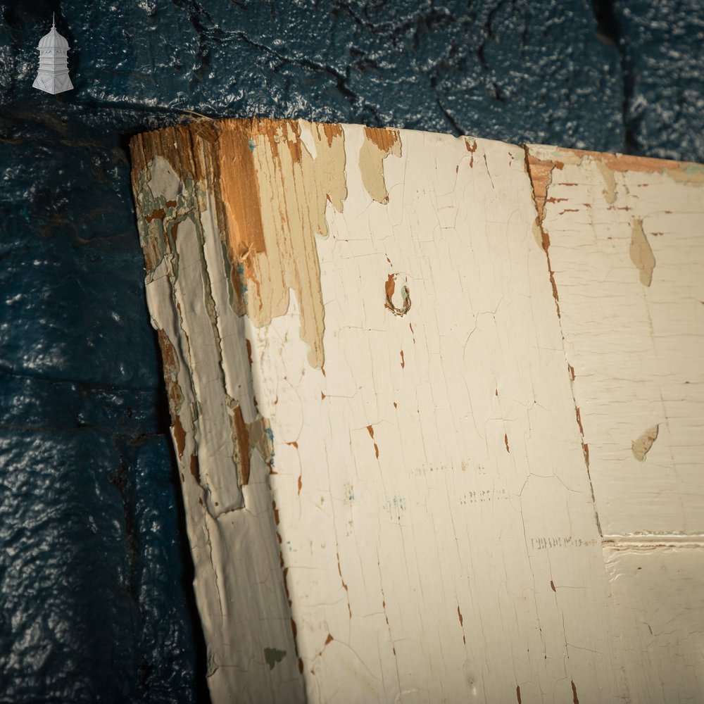 Six Panel Door, Green and White Distressed Paint