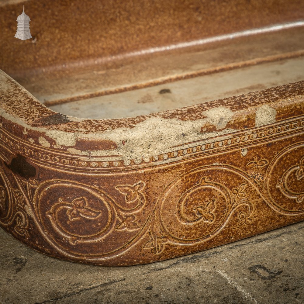 Georgian Sink, Salt Glazed Left hand return with Decorative Floral Pattern