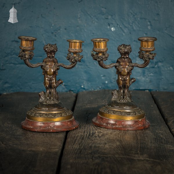 Cupid Candle Holders, Pair